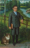 Портрет хлопчика з котиком.